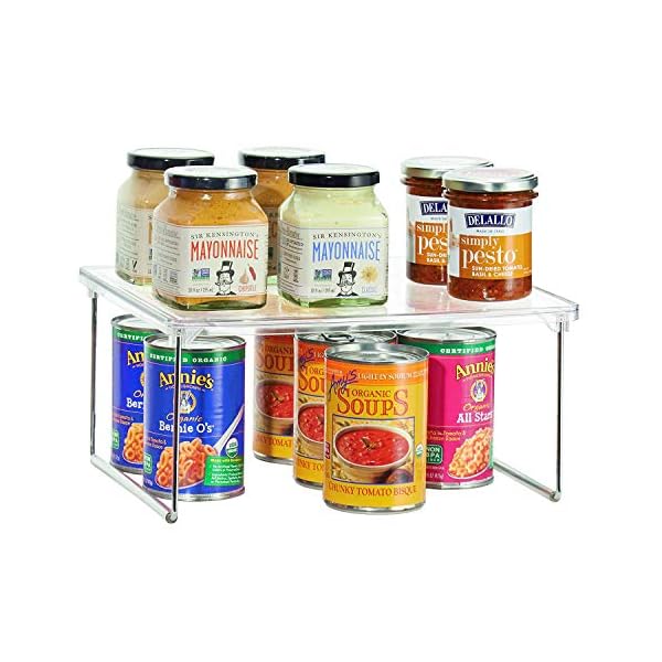 iDesign-Pantry-Unit-Shelf-Made-of-Durable-Plastic-and-Metal-Practical-Storage-Organiser-for-Food-Kitchen-Accessories-and-Utensils-ClearSilver-305cm-x-254cm-x-152cm iDesign Kitchen Cupboard Organiser, Shelf Storage Organiser for Food, Kitchen Accessoires made of Durable Plastc and…