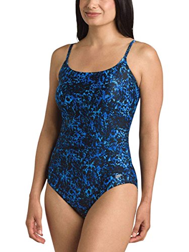 Speedo Women's Ultraback Racerback Athletic Training One Piece Swimsuit (Blue Texture, 6)