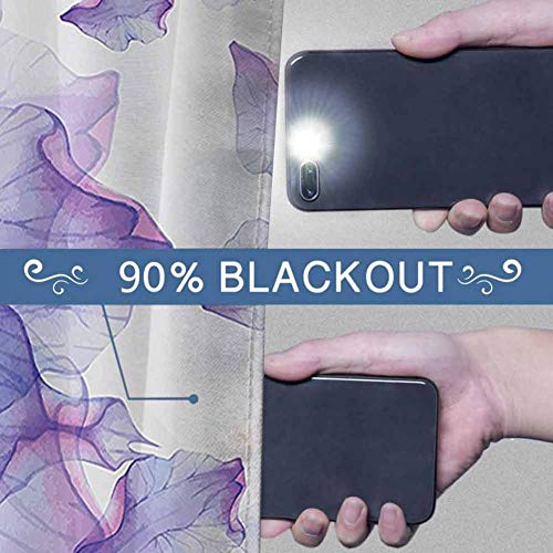 Flower-Decor-Outdoor-Curtain-Curtains-45-inch-Length-Abstract-Themed-Modern-Futuristic-Image-with-Water-Like-Colored-Art-Print-Bathroom-Curtain-Lilac-and-Pink-W63-x-L45-Inch