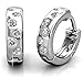 Silver Bay Swarovski Earrings for Women and Girls Sterling Silver 925 Small Thick Huggie Hoop Rhodium Plated in a Gift Box