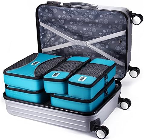 Pro Packing Cubes 6 Piece Lightweight Travel Cube Set of Luggage Organizers