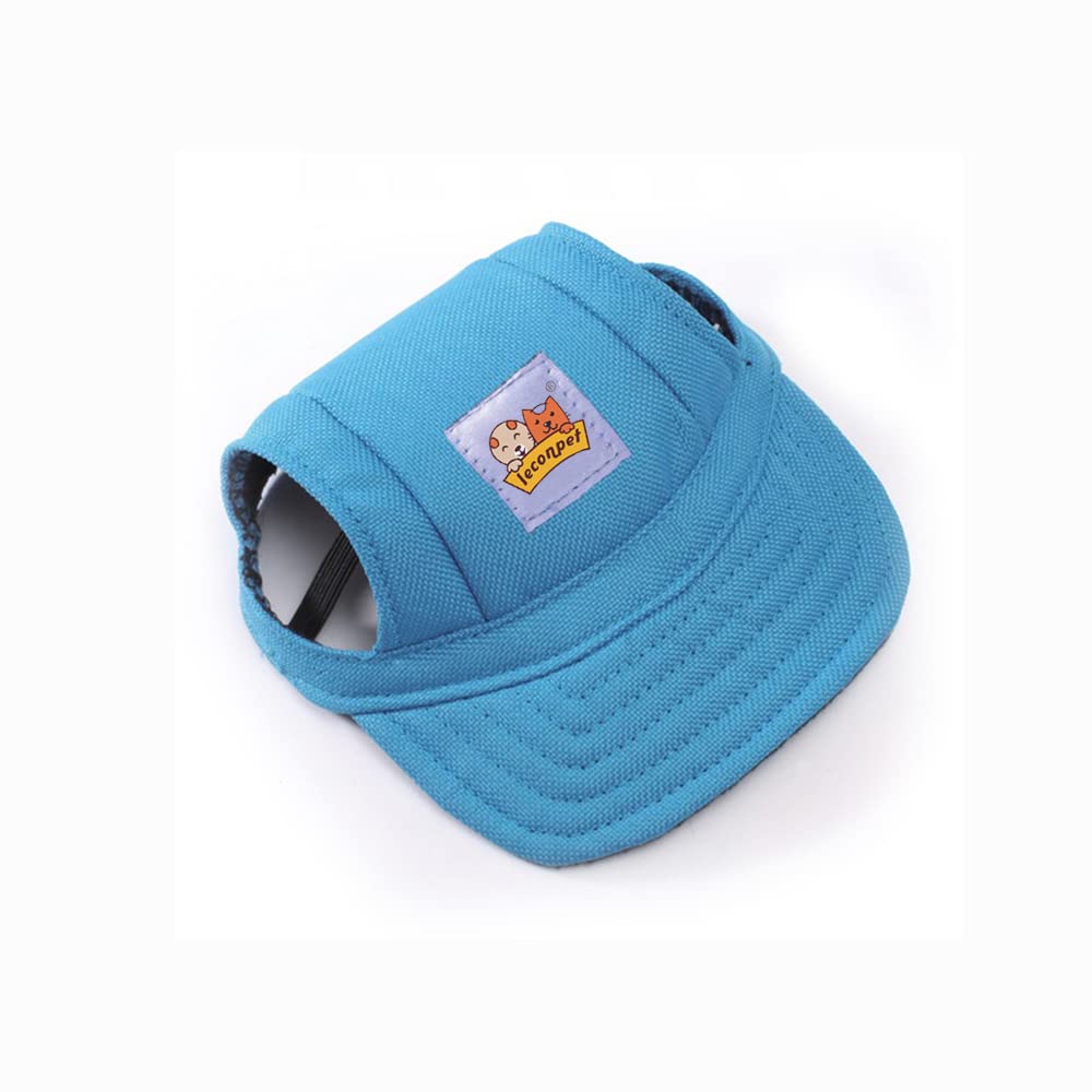 leconpet Baseball Caps hats with Neck Strap Adjustable comfortable Ear Holes for small Medium and Large Dogs in Outdoor Sun Protection (XL, Blue)