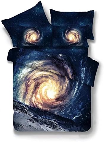 HOMIGOO Galaxy Printed Bedding Set Soft Comforter Cover 3D Printed Bed Sheet Set Twin Color P