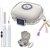 [Secure Lock] for Beats Powerbeats Pro 2 Case Cover (2025), LAKSDIURT Soft TPU Shockproof Protective Clear Case for Beats Powerbeats Pro 2 Accessories with Cleaner Kit/Keychain/Lanyard (Clear)