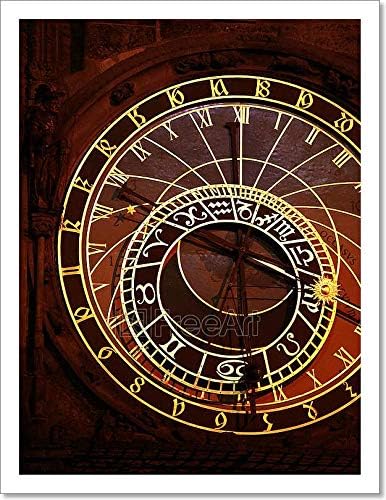 Barewalls Prague Astronomical Clock Paper Print Wall Art (13in. x 10in.)