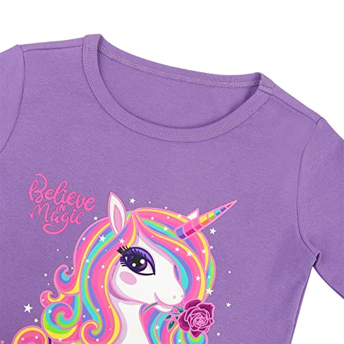 HDE Girls Unicorn Pajamas with Matching Doll Outfit Cotton Pajama - Main Image
