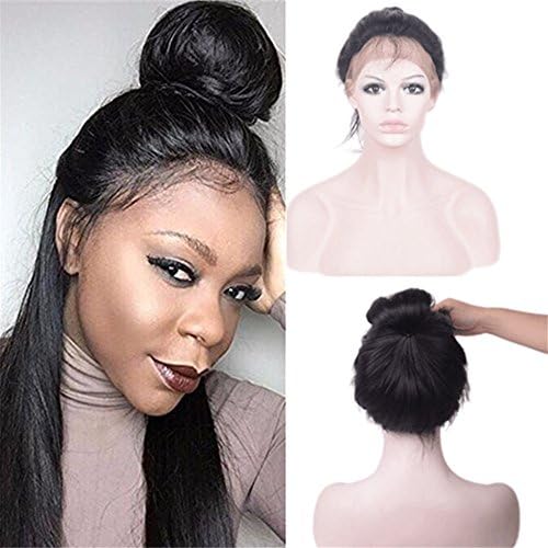 Halo Lady 360 Lace Frontal Closure Natural Hairline Brazilian Virgin Straight Hair 22.5x4x2inch Pre Plucked Non Bleached Knots Lace Frontal With Baby Hair (16 inch)