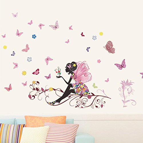 Lowprofile New Butterfly Flower Fairy Stickers Bedroom Living Room Walls