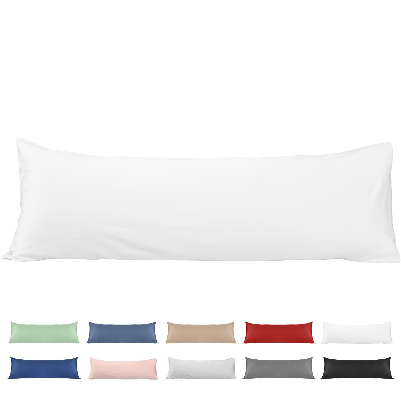 Photo 1 of 100% Cotton Body Pillow Case, Deep Dream 20x54 Body Long Pillow Pillowcases Sateen Weave, 600 Thread Count Hotel Luxury Soft and Breathable Envelope Closure Pillow Covers,White