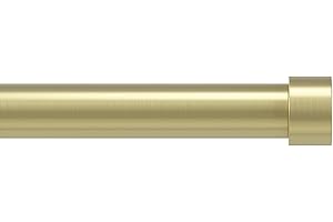 Umbra Cappa Curtain Rod – 1-Inch Drapery Rod Extends from 36 to 66 Inches, Includes 2 Matching Finials, Brackets & Hardware, Brass