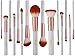 BS-MALL Premium Synthetic Kabuki Makeup Brush Set Cosmetics Foundation Blending Blush Eyeliner Face Powder Brush Makeup Brush Kit (15pcs, White Rose)