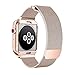 OROBAY Compatible with Apple Watch Band Case 38mm, Stainless Steel Magnetic Milanese Loop Band with Soft TPU Case Compatible with Apple Watch Series 3 Series 2 Series 1, Gold