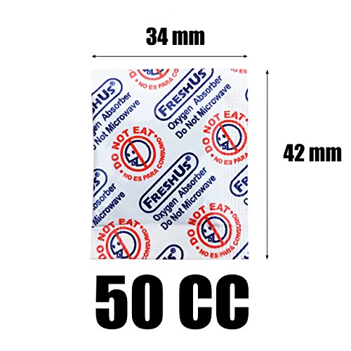 FreshUS 50cc Oxygen Absorber for Home Made Jerky - Long Term Food Storage (50, 50 CC)