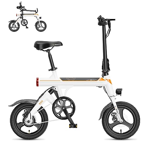 Jasion EB5 Plus Electric Bike, 480 WH Removeable Battery, 750W Peak Motor Electric Mountain Bike, 20MPH Ebike for Adults with Front Fork Suspension