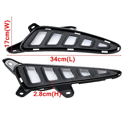 2Pcs White/Yellow LED DRL Daytime Running Lights for Toyota CHR C-HR 2016-2018