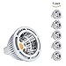 B-right Pack of 5 Units 3W MR16 LED Spotlight Bulbs, 3000K Warm White, 20W Halogen Equivalent, 200 Lumen, 24 Degree Beam Angle, MR16 COB LED Recessed Lighting