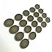 IGOGO 20 PCS Oval Pendant Trays Pendant Blanks Cameo Bezel Cabochon Settings - 30x40 mm Antique Bronze Color