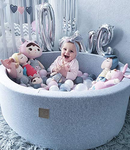image for MEOWBABY 35 x 11.5 in /200 Balls Included ∅ 2.75in Foam Ball Pit for