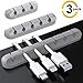 SOULWIT Cable Holder Clips, 3-Pack Cable Management Cord Organizer Clips Silicone Self Adhesive for Desktop USB Charging Cable Nightstand Power Cord Mouse Cable Wire PC Office Home