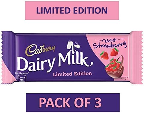 Throni Cadbury Dairy Milk Strawberry Chocolate, 36 g with Best Wishes Card - Pack of 3