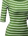 Made by Emma MBE Women's Junior Basic Casual 3/4 Sleeves Stripe Boat Neck Tee Top