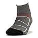 Feetures! Men's Elite Merino+ Cushion Quarter, Gray + Lava, medium