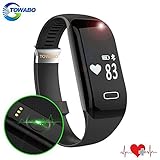 Towabo Fitness Tracker Wristband with Heart Rate monitor E3S Activity Watch Step Walking Sleep Counter Pedometer Exercise for Android and iOS