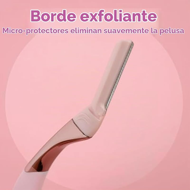 Intuition Dermaglow Razor para dermaplaning, ideal para esfoliar, modelar sobrancelhas, aparar e depilar pelos faciais, cor cor-de-rosa, 1 cabo e 2 recargas