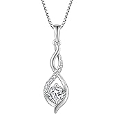 Blaniy Infinity Necklaces for Women 925 Sterling Silver Birthstone Pendant Necklace Anniversary Birthday Jewelry Gifts for Women