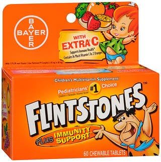 Flintstones Chewable Tablets Plus Immunity Support - 60 ct, Pack of 4