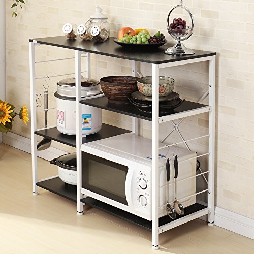 image for DlandHome Microwave Cart Stand 35.4 inches, Kitchen Baker's Rack Utili