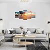 Abstract Poster Printed Abstract Landscape - Ephany Art - 5 Piece Canvas Wall Art Sunset On Ocean,ocean beach picture…
