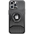 Doulings Designed for iPhone Case,[Military Drop & Camera Lens Protection] Aluminum Alloy Heat Dissipation Logo View Shockproof (Black,iPhone 15 Plus)