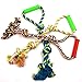 Dog Chew Rope Toy for Aggressive Chewers 20-inches with Handle Mixed Color, Puppy Dental Teaser 3 pcs/set