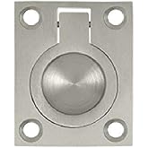 Flush Ring Pull, 1-3/4IN X 1-3/8IN Satin Nickel