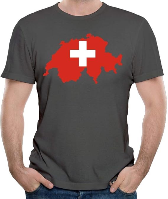 Amazon スイスの国旗地図ファッション紳士服半袖シャツメンズ夏の服 シャツ 通販