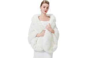 BEAUTELICATE Women's Faux Fur Shawl Wrap Stoles for Bridal Wedding Dresses