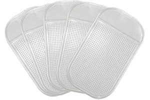 YOXCAN 5PCS Extra-Strong Anti-Slip Pad Car Dashboard Sticky Pad Removable Silicone Gel Mat Washable Multi-Purpose PU Gel for Cell Phone Tablet (White)