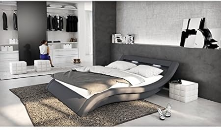 Salesfever Polster Bett 140x200 Cm Grau Aus Stoff Mit Led Beleuchtung Loox Das Stoff Bett Ist Ein Designer Bett Doppel Betten 140 Cm X 200 Cm Mit Lattenrost In Textil Made In Eu Amazon De