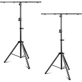 Bloazzup DJ Lights Stand 2 Pack, Heavy Duty DJ Stand, Portable Par Can Tripod Stage Light Stand Adjustable Height 41-95 Inch, DJ Lighting T Bar Suitable for Stages, Bar, Banquet, Party
