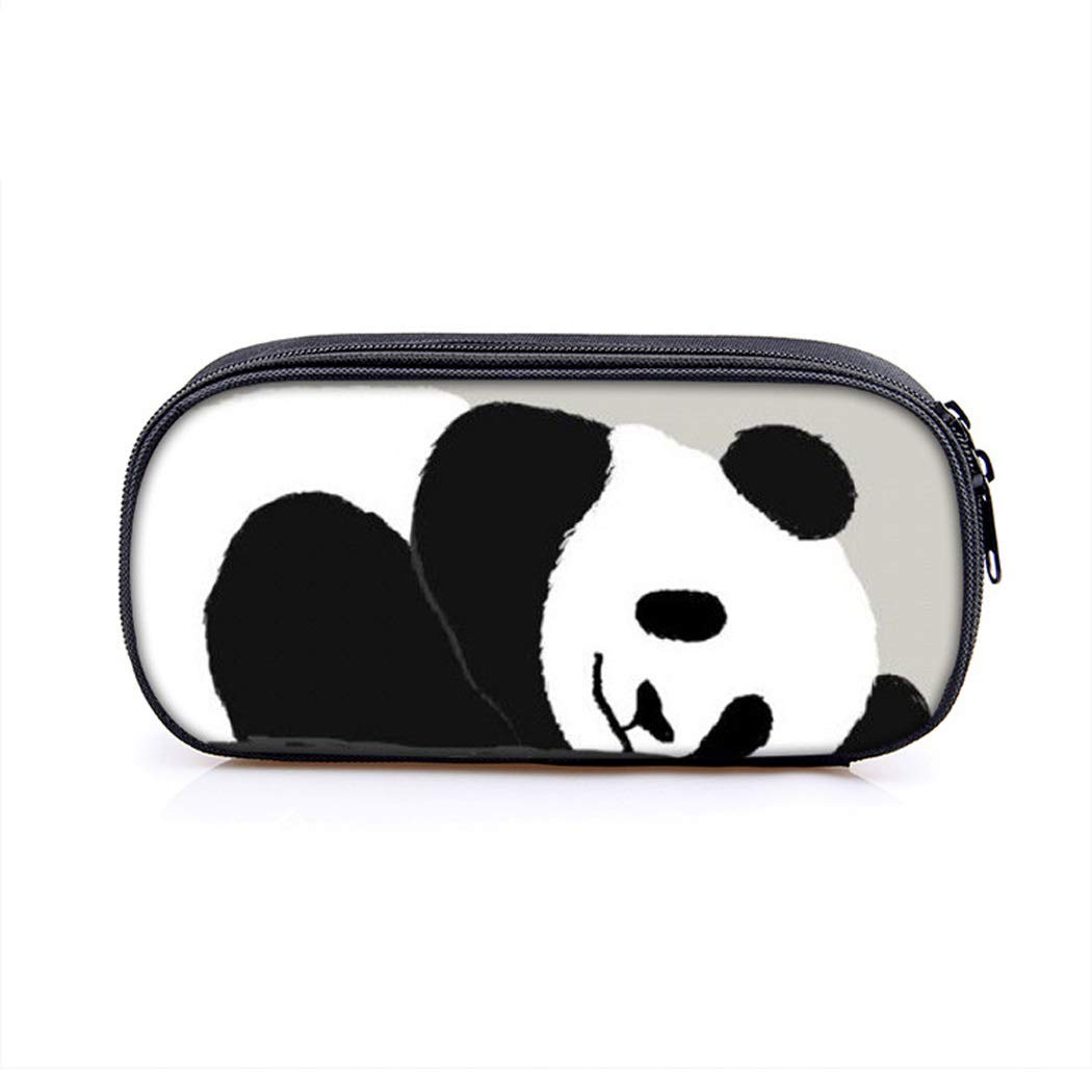 Abcsea 1 Piece Panda Portable Pencil case, Large Capacity Pencil case, Pen case Large, Bag Pouch with Zip for School Students and Office (Style 2)