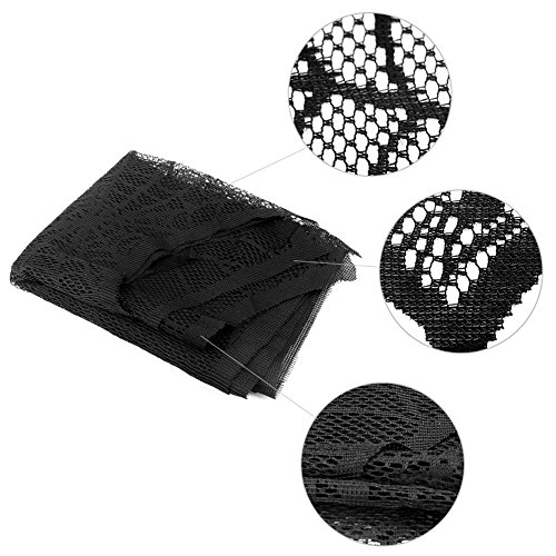 DegGod Black Lace Spider Webs Halloween Decorations, 18 x 96 inches Fake Spiderweb Cobweb Fireplace Mantle Scarf Cover for Home Halloween Party Decoration Props