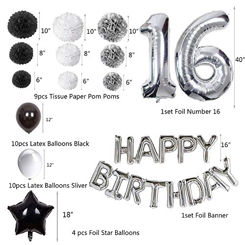 Puchod 16th Birthday Decorations Happy Birthday Decoration Banner