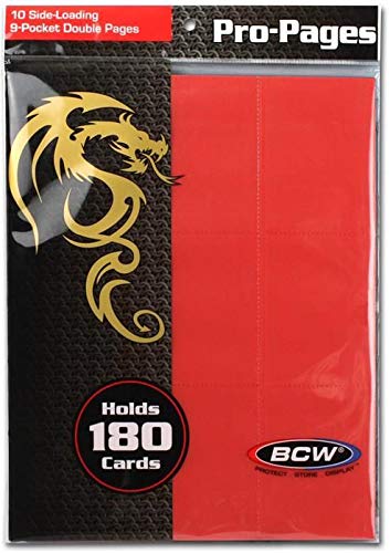 BCW Supplies Red Double-Sided 9-Pocket Pages Holder (10-Pack)