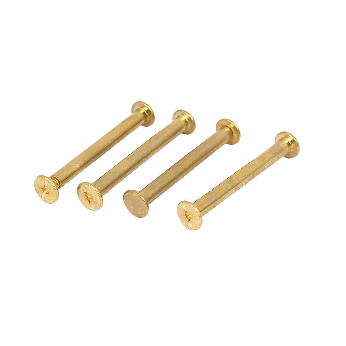 Sourcingmap Photo Albums Scrapbook M5x45mm Copper Plated Binding Screw Post 4pcs