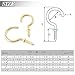 120Pcs 6 Sizes Metal Screw-in Ceiling Hooks Kit, Gold Self-Tapping Cup Hooks for Home/Workplace/Office (Q-Screw)