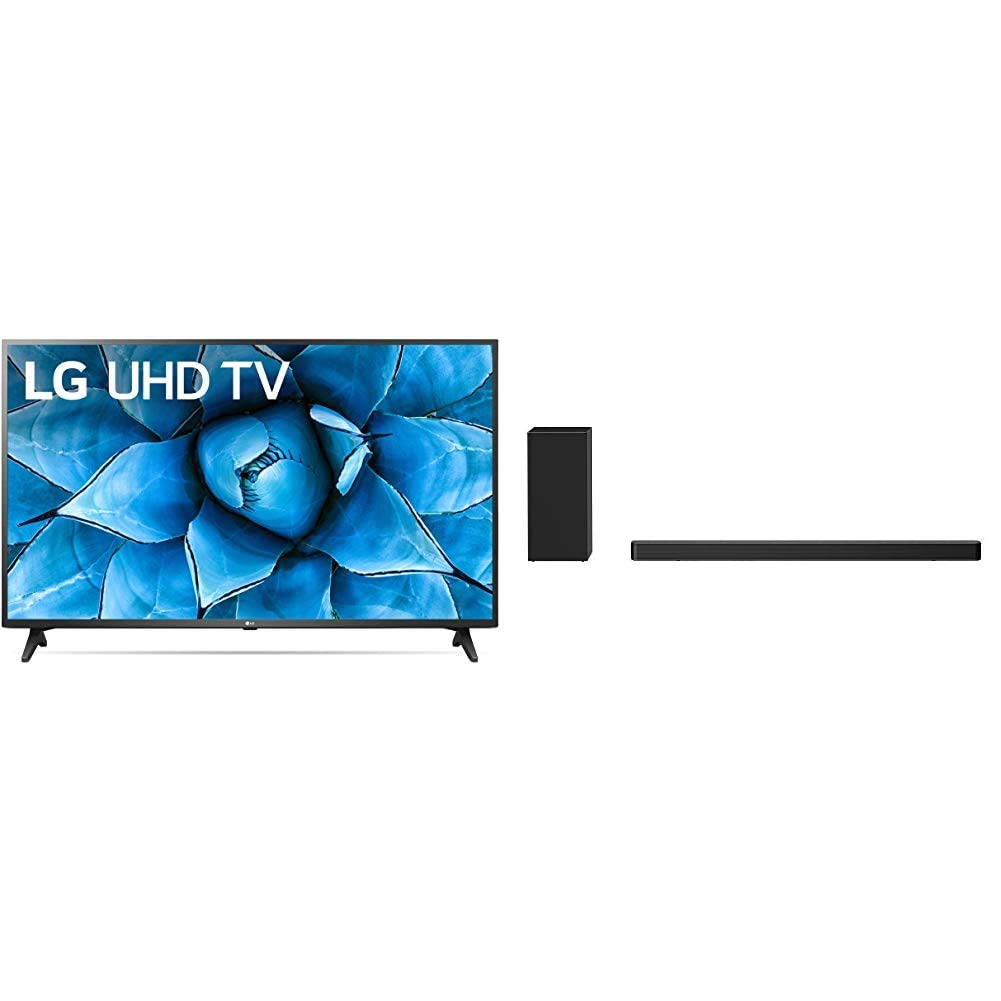 LG 65UN7300PUF Alexa Built-in 65" 4K Ultra HD Smart LED TV (2020) with LG SN6Y 3.1 Channel 420 Watt High Res Audio Sound Bar with DTS Virtual:X, Black