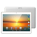 LLLCCORP Unlocked Pad 10 inch Octa Core 2.5Ghz 3G Tablet Android 6.0 Dual SIM Card Slots 4GB RAM 64GB ROM Built-in WiFi Bluetooth GPS Google Plays Store Netflix YouTube (White)