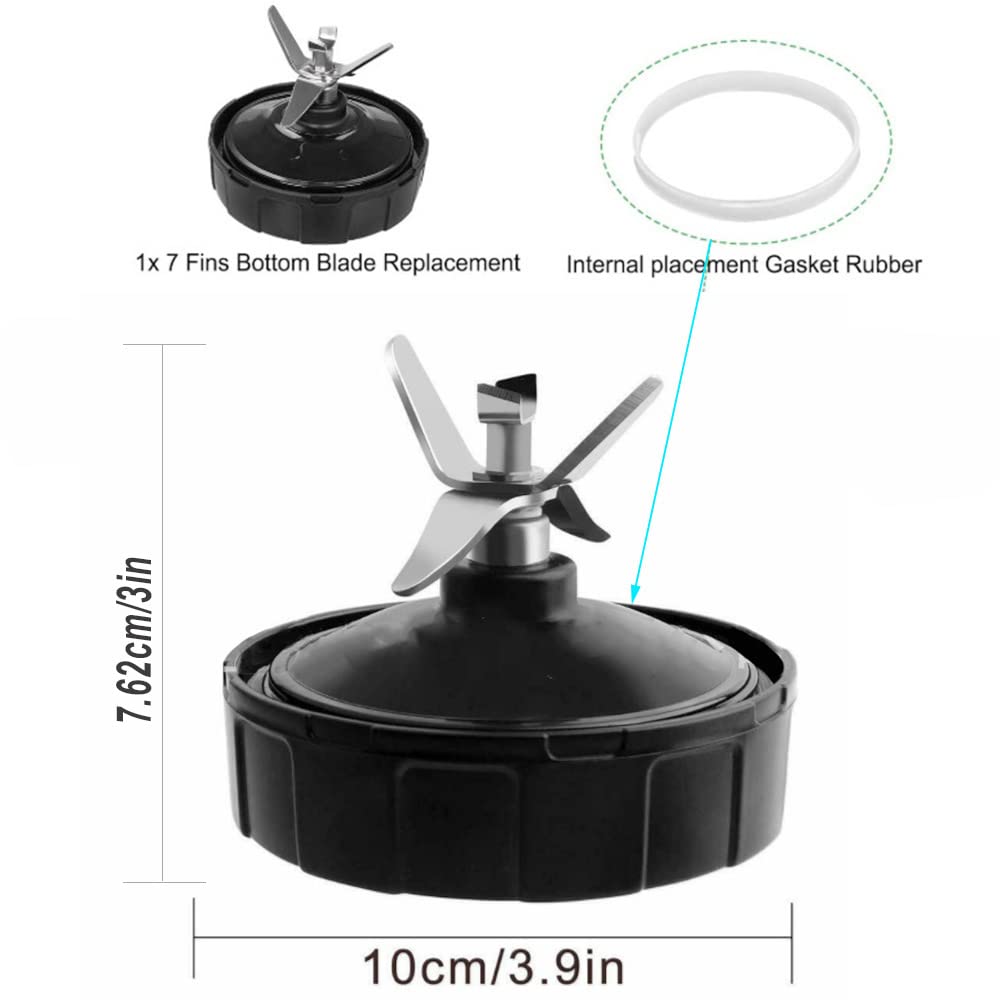 7 Fins Ninja Bullet Blade Ninja Blender Replacement Parts, Ninja Blender Parts for Ninja Blender Auto iQ BL2012 BL480-30 BL490-30 BL642W CT640 NN100 and More
