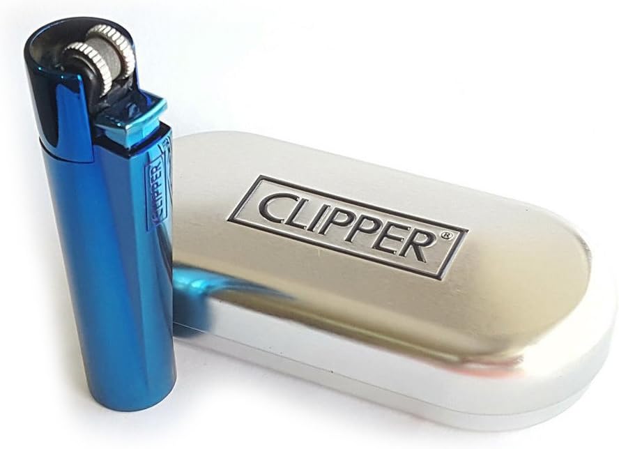 Clipper® lighter flint metal edition blue with metal box Amazon.co